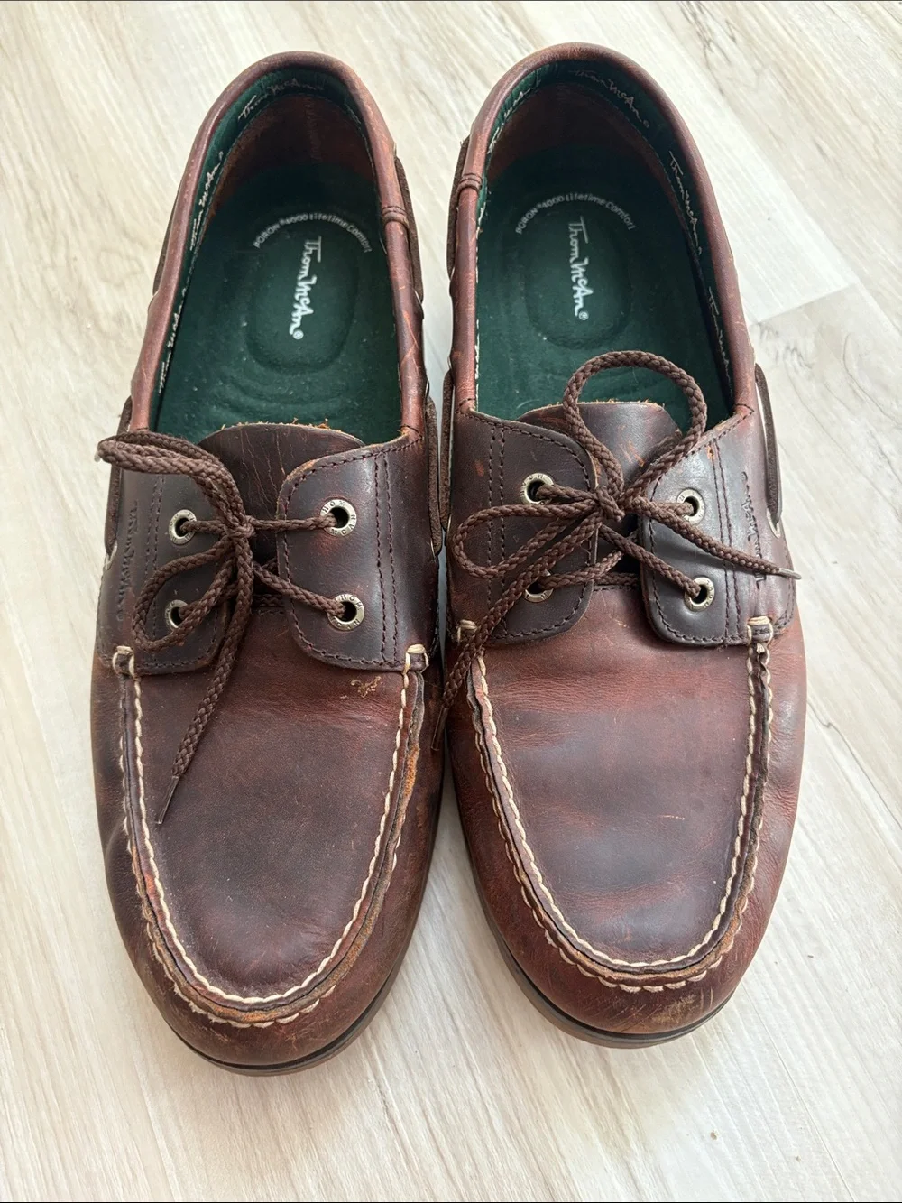 Thom McAn Men's Chocolate Brown Leather Boat shoes